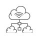 Hybrid cloud architecture icon